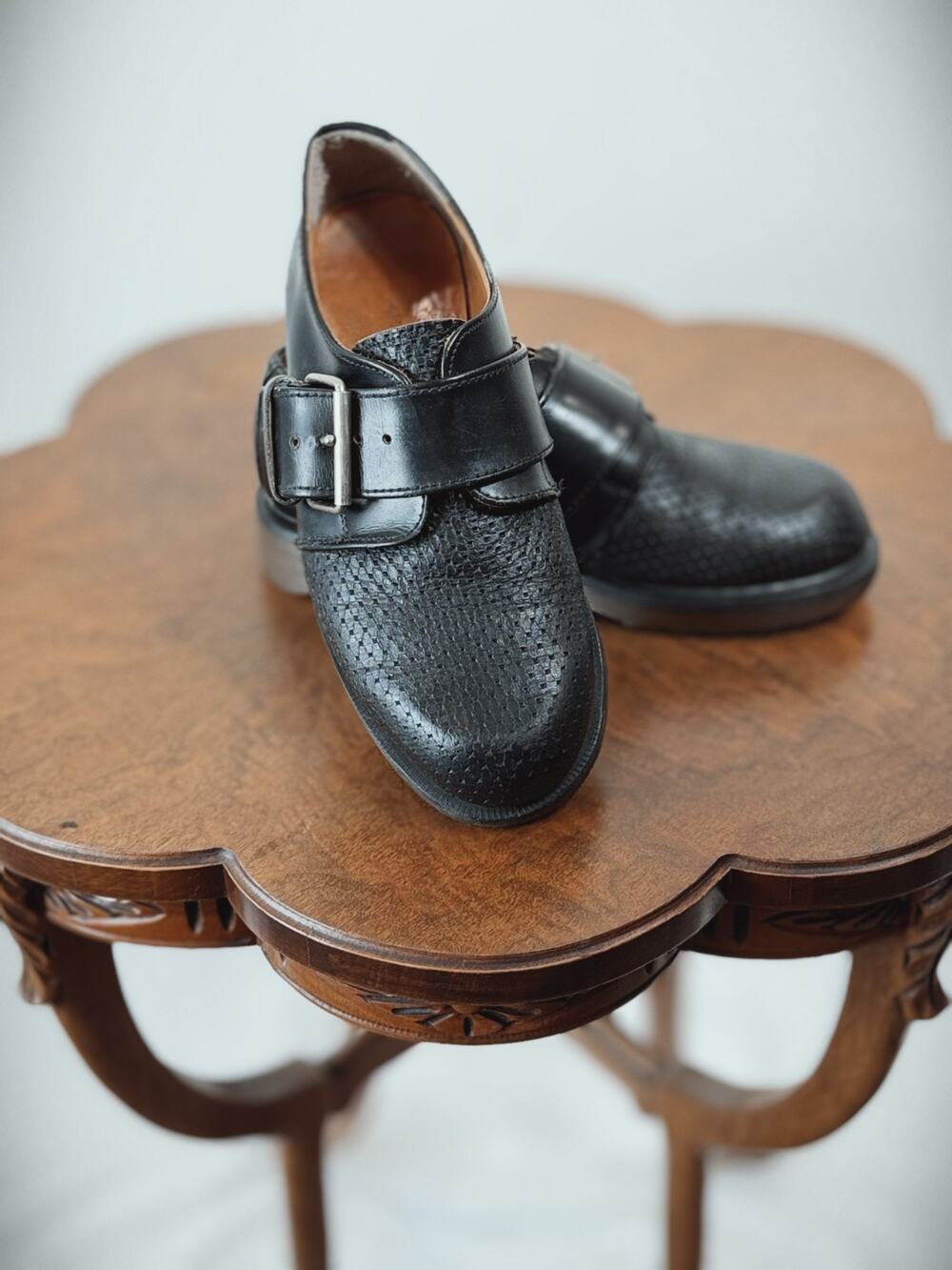 Dr. Martens Black Leather MIE England Buckle Loafer US Women's 7 Men's 6 #0017